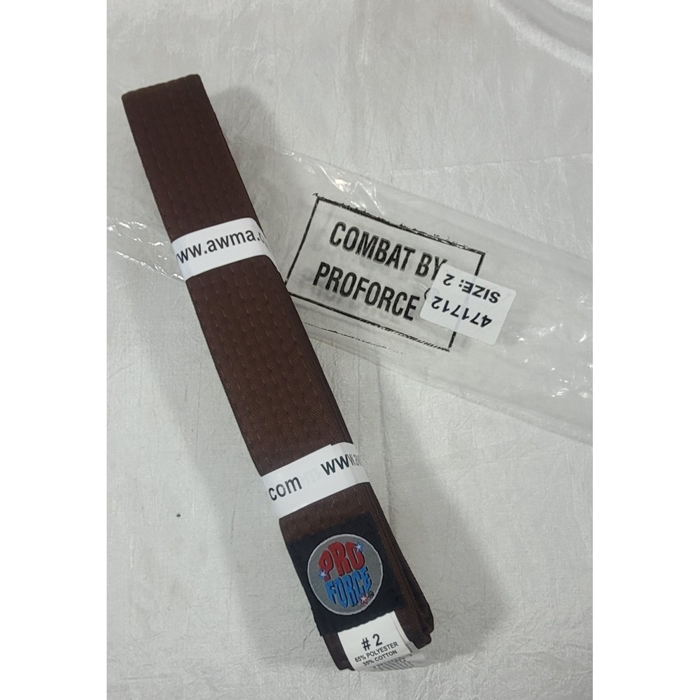 Awma‎ ProForce II 1.5" Double Wrap Solid Karate Belt #471712 - Brown - Size 2